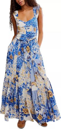 Free People Sasha Maxi Dress In Porcelain Combo