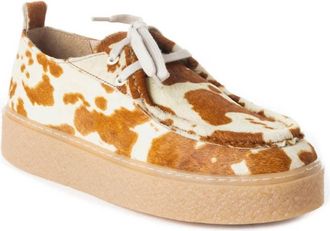 Myraswim Womens Cushy Cow Print Sneaker In Beige/white