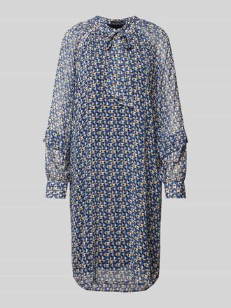 Comma Knielanges Kleid mit Schleifen-Detail in Royal, Gr&ouml;&szlig;e 36