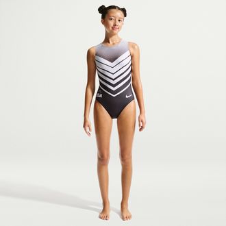 Nike Womens Gymnastics Valor Leotard in Black | NKA063-016