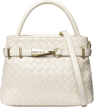 Marc Ellis Gevlochten Handtas - Dames - Handtassen - Wit - ONE Size - Polyester - Tassen