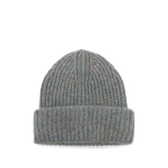 Soft Goat Marled Ribbed-knit Beanie Hat