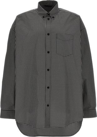 Balenciaga Black Check Print Shirt