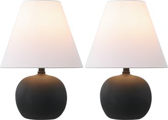 Jonathan Y Designs Asher Minimalist Scandinavian Resin/Iron Gourd LED Table Lamp