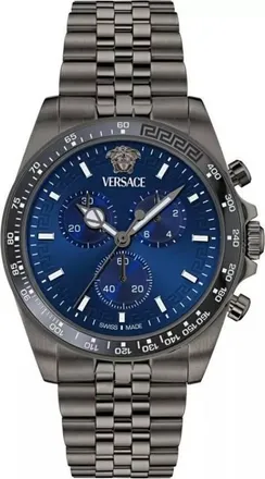 Versace Greca Chrono Wave Quartz Blue Dial Mens Watch VE0H00625