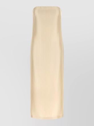Loulou Studio silk blend off-the-shoulder sleeveless striped midi sheath dress