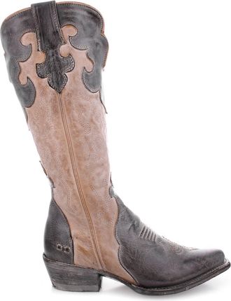 Bed Stü Womens Queen Cowgirl Boots In Black Oats Rustic White