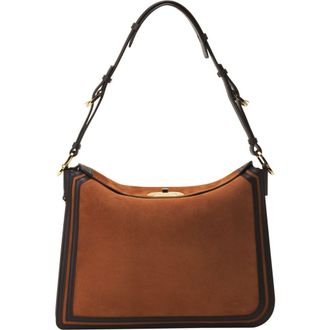 Lanvin Compagnon Asymmetrical Bag In Suede in Chestnuts at Nordstrom