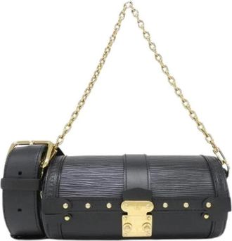 Louis Vuitton Pre-owned Epi Papillon Trunk Calf Shoulder Bag - Dames - Vintage Mini Tas - Zwart - ONE Size - Leer - Vintage