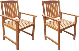 vidaXL Garden Chairs 2 pcs Solid Acacia Wood Brown Vidaxl