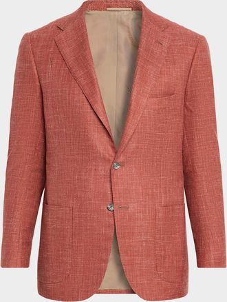 Kiton Mens Tweed Single-Breasted Sport Coat