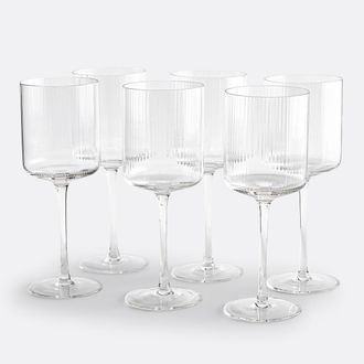 La Redoute Interieurs Set van 6 wijnglazen in geribbeld glas Stria