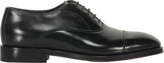 Santoni Glanzend leren veterschoenen - Heren - Nette schoenen - Zwart - 44 EU - Leer - Schoenen