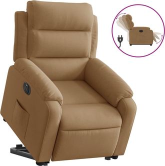 vidaXL Sill&oacute;n El&eacute;ctrico Reclinable Elevable De Terciopelo Marr&oacute;n Vidaxl