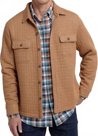 Southern Tide Fairwood Quilted Knit Shacket In Hazelnut Khaki