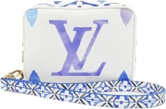 Louis Vuitton Pre-owned Canvas Clutch - Dames - Vintage Clutch - Blauw - ONE Size - Vintage