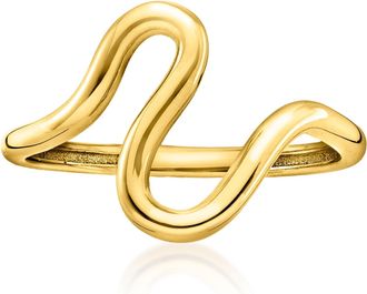 RS Pure by Ross-Simons Italian 14kt Yellow Gold Asymmetrical Wave Ring