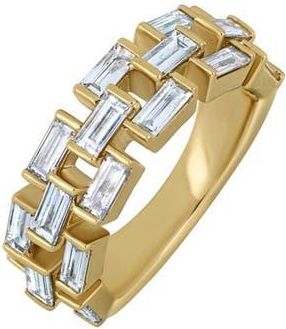 Bony Levy Gatsby Diamond Baguette Statement Ring in Yellow at Nordstrom, Size 6.5