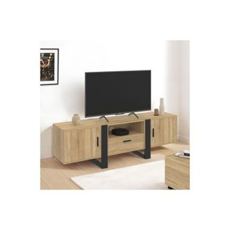 IDMarket Idmarket - Mueble de tv phoenix de 160 cm con armarios de madera y negros