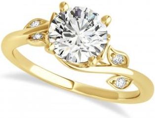 Allurez Bypass Floral Diamond Engagement Ring 18k Yellow Gold (0.50ct)
