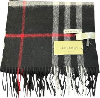 Burberry Pre-owned Scarves, male, Black, Size: ONE SIZE Pre-owned Giant Check Cashmere Scarf