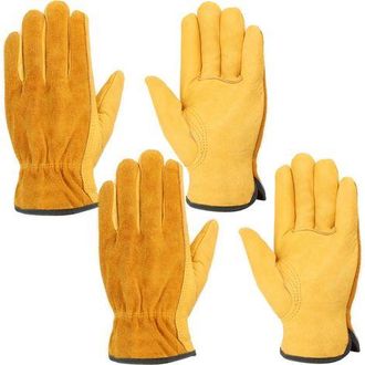 OEM Juego De 2 Pares De Guantes De Trabajo Resistentes, Guantes Profesionales Resistentes A Cortes Para Construcci&oacute;n, Manipulaci&oacute;n, Tala Y Mec&aacute;nica, Guant