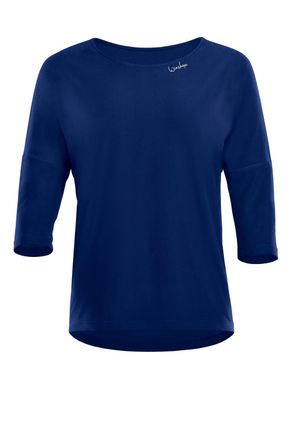 Winshape Longsleeve WINSHAPE DT111LS, Damen, Gr. XXL, blau (dunkelblau), 85% Polyester, 15% Elasthan, U-Boot-Ausschnitt, Shirts Longsleeve, Functional Light an