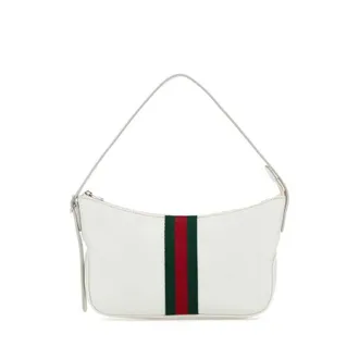 Gucci White Leather Small Lunetta Shoulder Bag Whitebamboovrv Borse A Mano