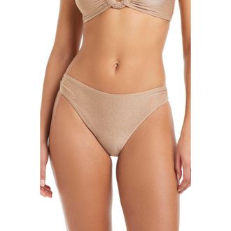Sanctuary Shirred Hipster Bikini Bottoms in Toasted Coconut at Nordstrom, Size X-Large