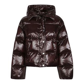 Pinko Pinko, Dames, Jassen, Bruin, Maat: M Leer