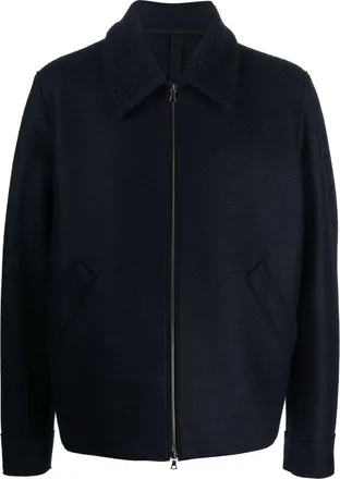 Harris Wharf London Golf zip-up wool jacket - men - Wool/Virgin Wool/Other fibres/Polyamide/Polyester - 56 - Blue