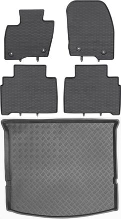 OEM Juego De Alfombrillas De Goma Para Coche Y Alfombrilla Para Maletero Para La Furgoneta Ford S-max Ii (2014-2019)