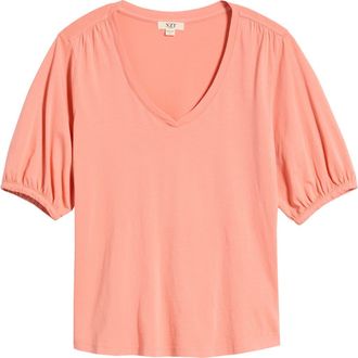 Nic+Zoe Puff Sleeve Cotton T-Shirt in Calypso at Nordstrom, Size Xx-Large