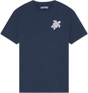 Vilebrequin Men Organic Cotton T-shirt Big Turtle Embroidery in Navy at Nordstrom, Size Xxx-Large
