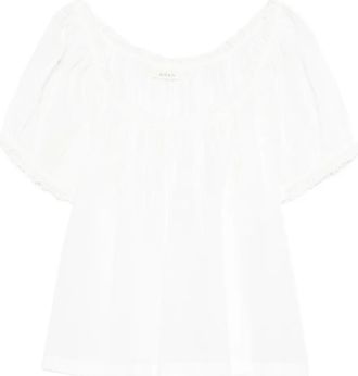 D&ocirc;en Frederica lace-detail scoop-neck blouse - White