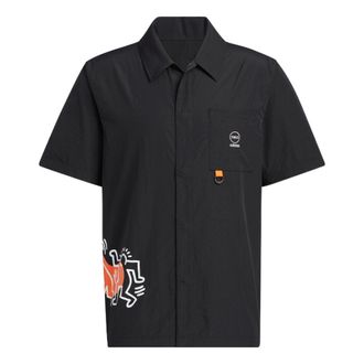 adidas x Keith Haring Pattern Printing Short Sleeve Shirt Asia Sizing Black HD7260