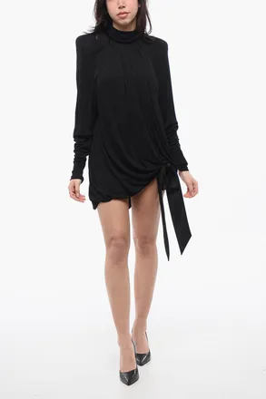 Saint Laurent Chiffon Dress with Padded Straps Saint Laurent