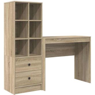 vidaXL Escritorio Con Almacenamiento Con Caj&oacute;n 2 Pcs Roble Sonoma Vidaxl