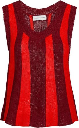 Dries Van Noten Toast Striped Knit Tank top - Bordeaux - S (UK8-10 / S)