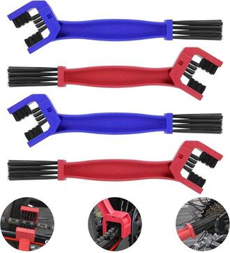 No Brand Jhubersproducts - Cepillo Para Limpiar Cadenas - Juego De Cepillos Para Limpiar Cadenas - Limpieza Eficiente - Azul/rojo - Para Motocicletas Y Bicicle