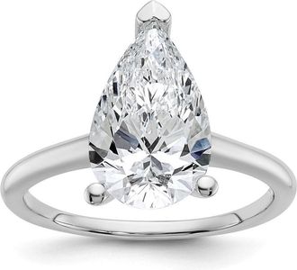 Diamond2Deal 14k White Gold 3 Ct Lab Grown Diamond Solitare Engagement Ring