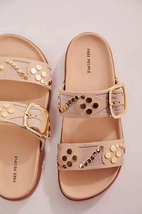 Free People Womens Revelry Studded Sandal In Plaster