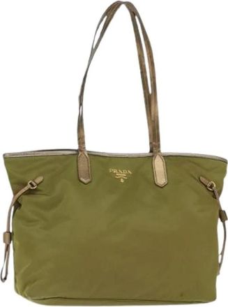 Prada Pre-owned Vintage Nylon Tote - Dames - Vintage Shopper - Groen - ONE Size - Nylon - Vintage