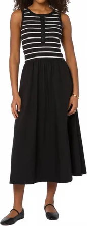 Velvet Heart Faretta Sleeveless Midi Dress In Black White
