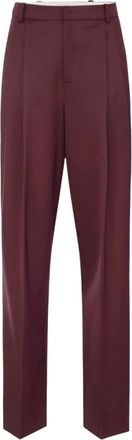 Elisabetta Franchi Broeken, Dames, Rood, M, Katoen, Pantaloni in fresco lana