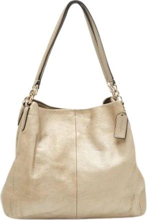 Coach Pre-owned Shoulder Bag - Dames - Vintage Schoudertas - Beige - ONE Size - Leer - Vintage