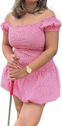 Iris Gingham Bubble Dress In Red