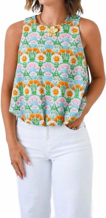 Adrienne Bloom There It Is Bubble Hem Top In Multi