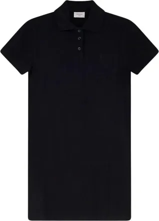Saint Laurent Black Shirt Collar Mini Dress