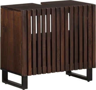 vidaXL Bathroom Sink Cabinet 62x34x58 cm Brown Solid Wood Mango vidaXL